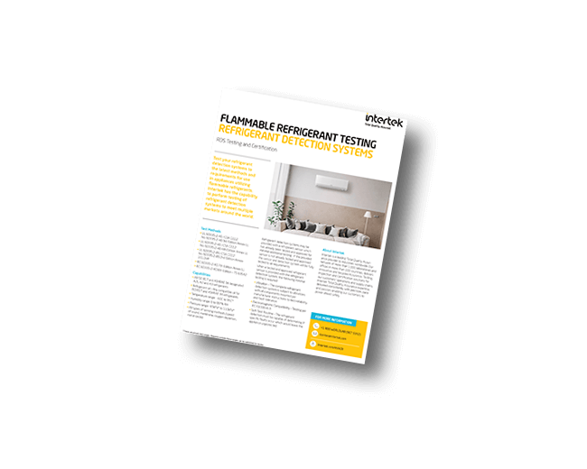 Flammable Refrigerants Testing: Refrigerant Detection Systems fact sheet