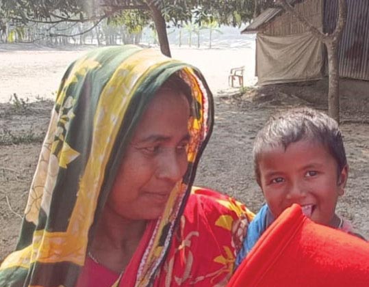 Woman holding a child