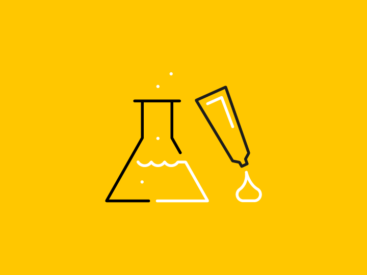 Illustration of beaker and lubricant tube