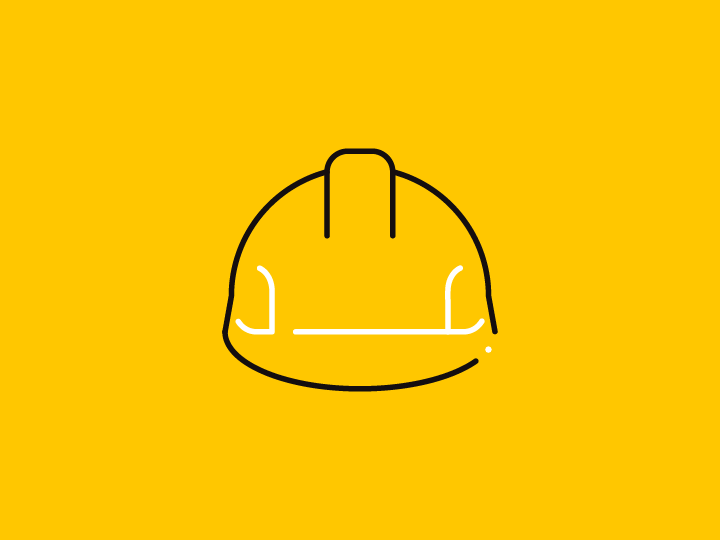 Illustration of a construction hard hat