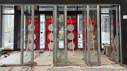 Air barrier testing at Metropolitain Park project in Alexandria, VA, South Tower